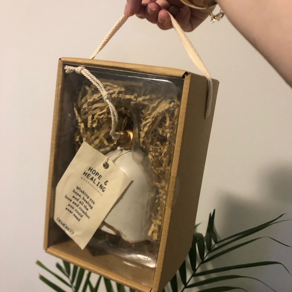 Demdaco Gold and White Boxed Bell Hope & Healing